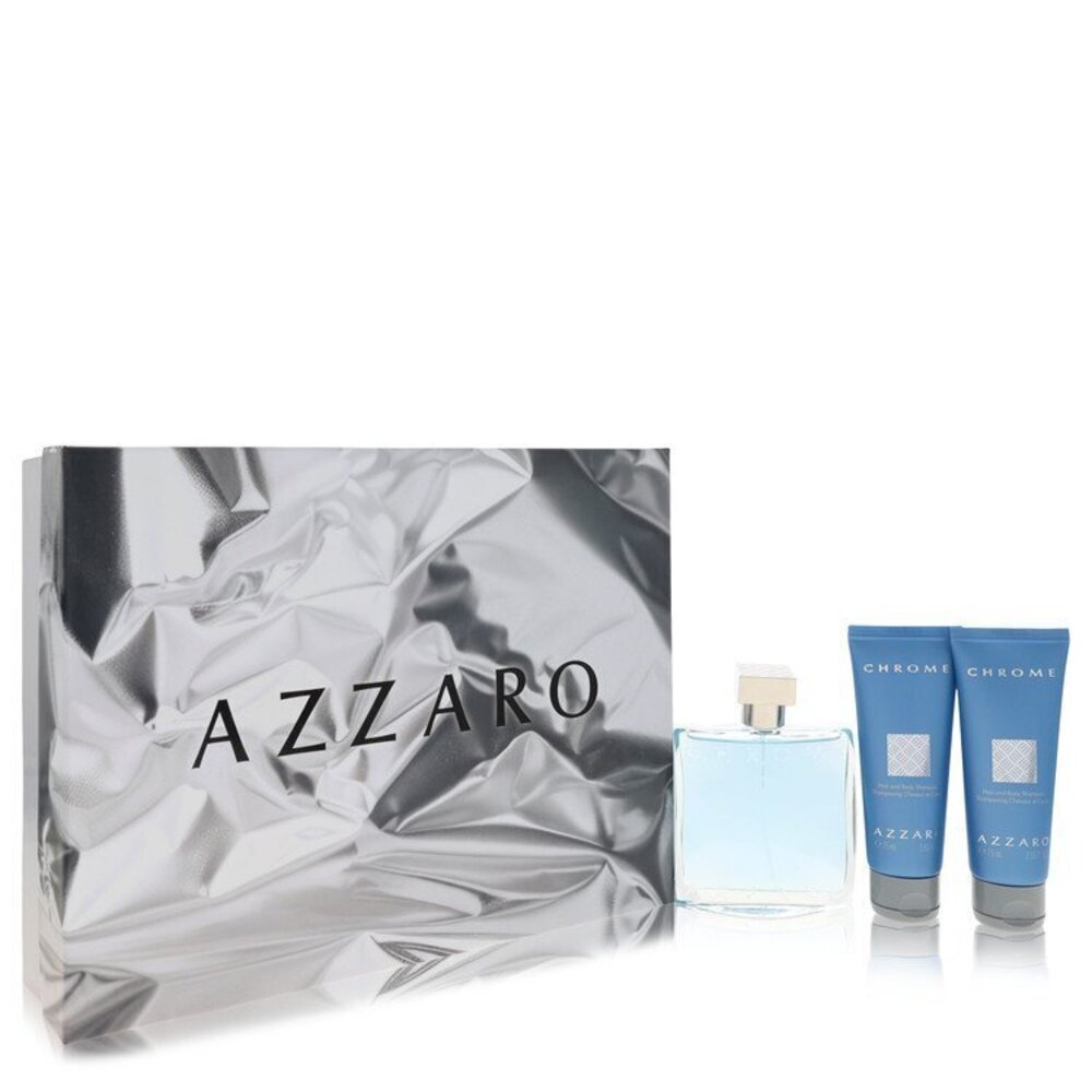 Chrome by Azzaro Gift Set -- 3.4 oz Eau De Toilette Spray + 2 x 2.5oz All Over S